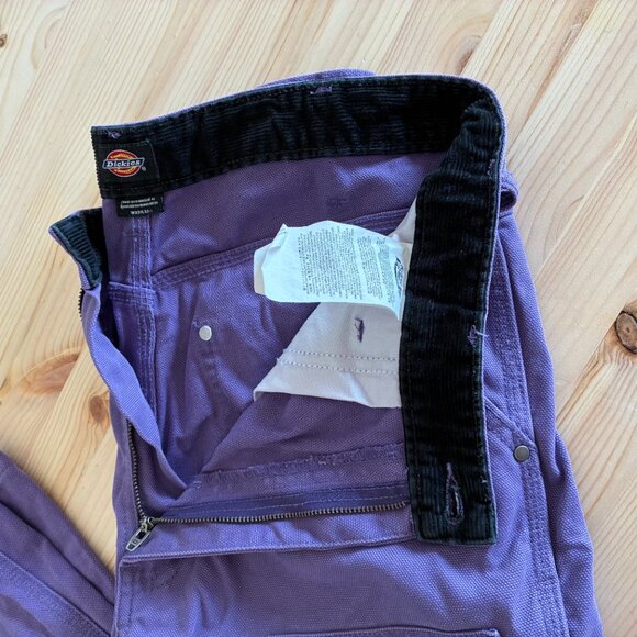 DICKIES W32/L32 Purple Double Front Duck Utility Pants - Canvas Carpenter Jeans - Picture 4 of 8